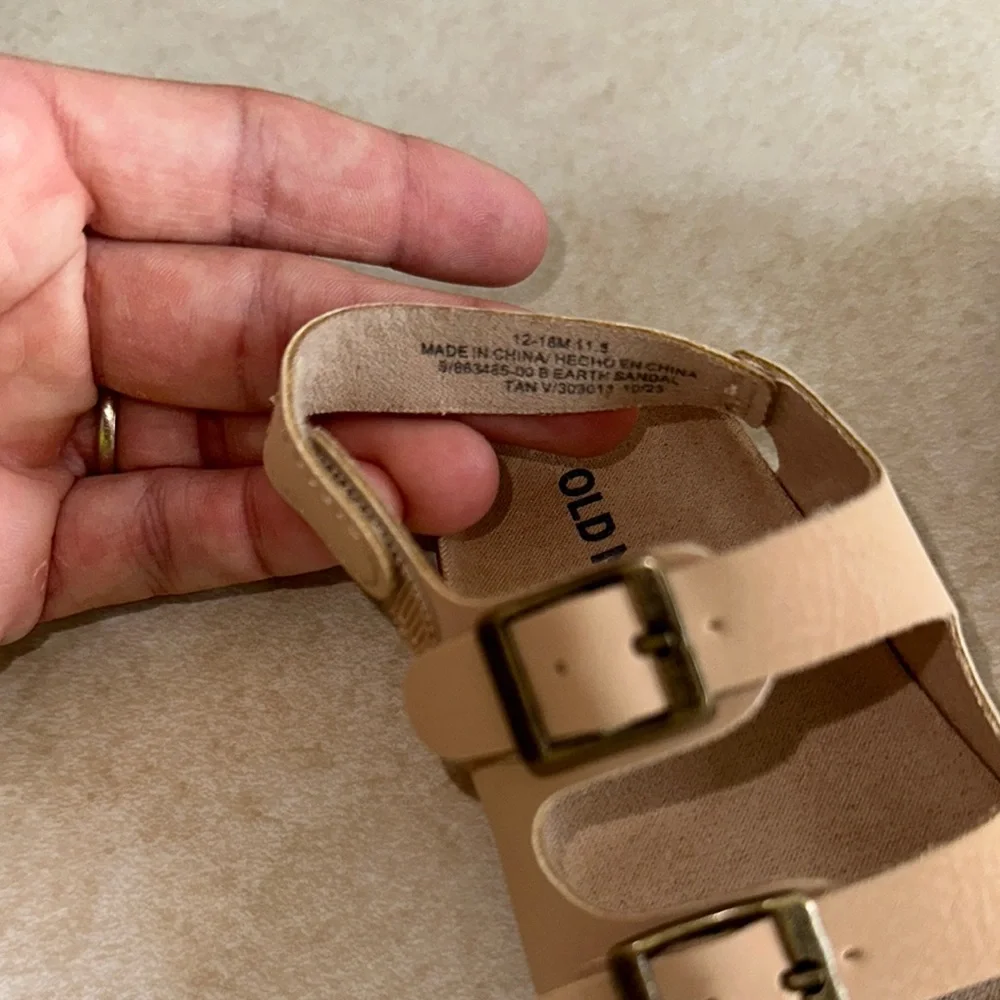 NWOT Old Navy Tan Sandals with Suede Straps and Cork Footbed
